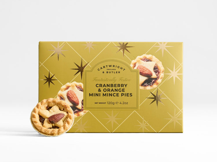 Cranberry & Orange Mini Mince Pies Gold Christmas Carton
