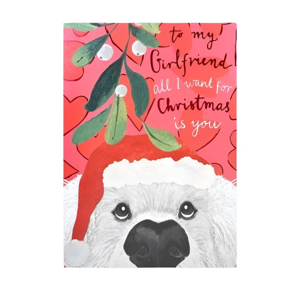 Mistletoe Pooch - Girlfriend Christmas Card