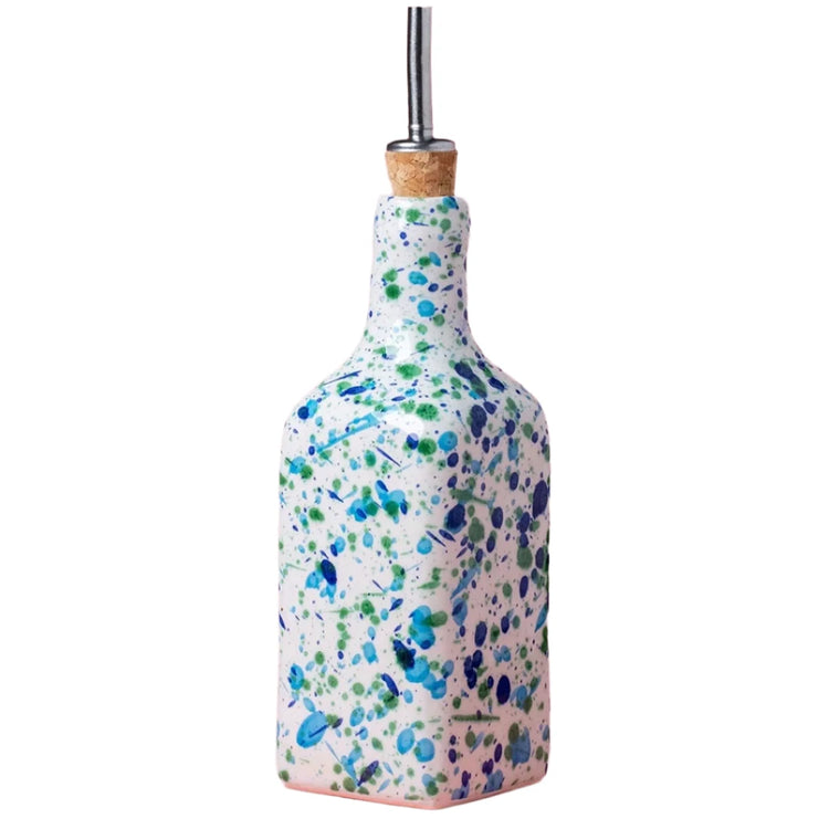 Pottery Baked Earth blue and green Oil Pourer