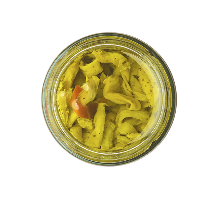 Crispino sliced aubergine in olive oil contents of jar