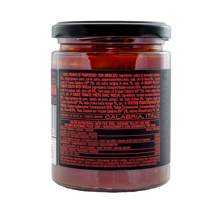 Crispino sauce with Nduja ingredients label