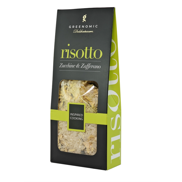 Greenomic Risotto with zucchini and saffron