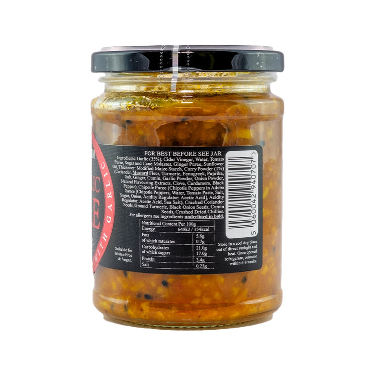 ingredients label for The Garlic Farm hot garlic pickle