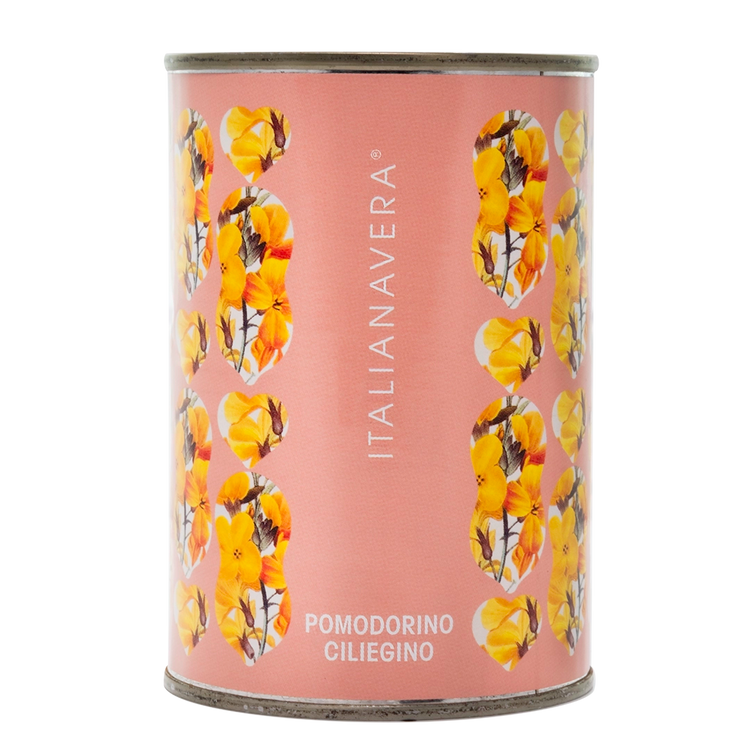 Itailanavera cherry tomatoes in botanical display tin