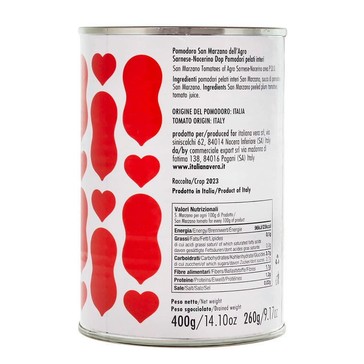 Italianavera San Marzano tomatoes ingredients label