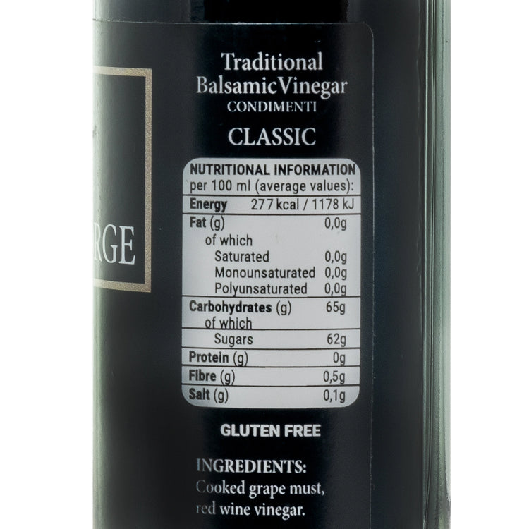 Jorge balsamic vinegar ingredients and nutritional information