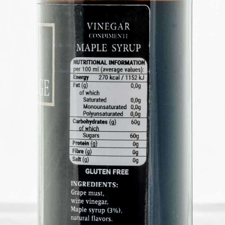 Ingredient list for JORGE Maple Syrup Balsamic Vinegar