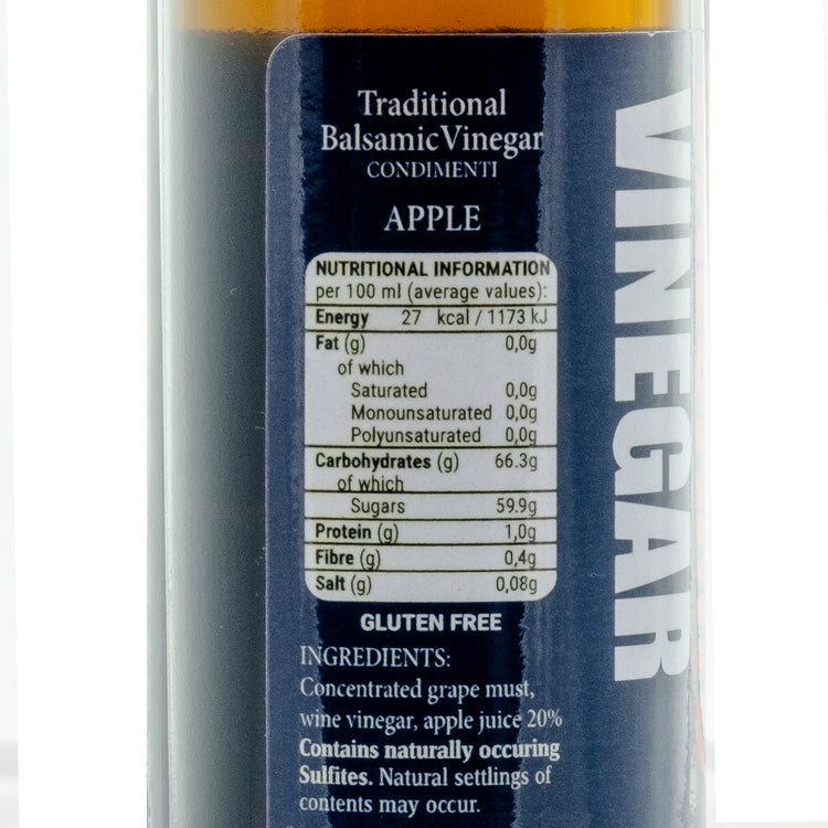 Jorge Artisan apple-infused white balsamic ingredients label