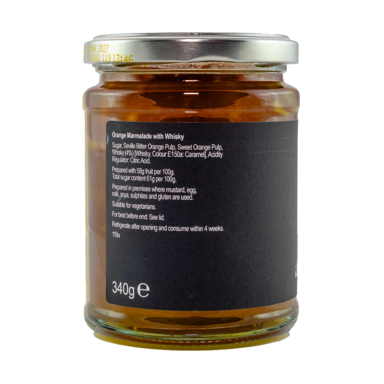 Ingredients label on a jar with black label