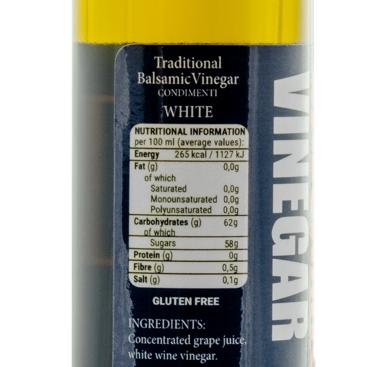 Jorge WHite Balsamic Vinegar ingredients on label