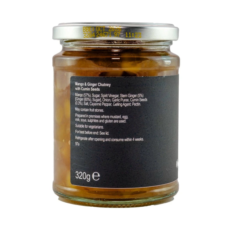 Jorge Mango & Ginger Chutney ingredients label