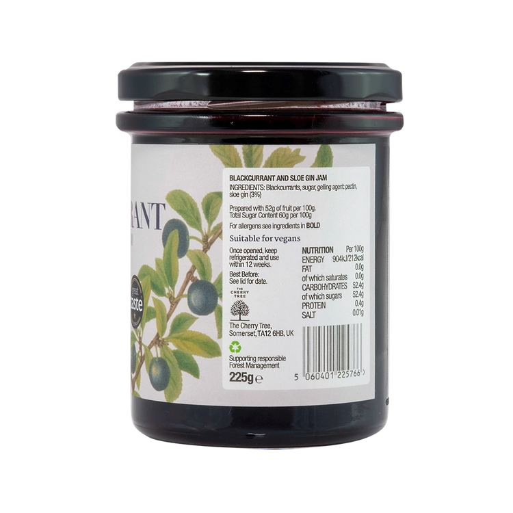 A glass jar with the ingredients written on with the Kew Gardens logo.