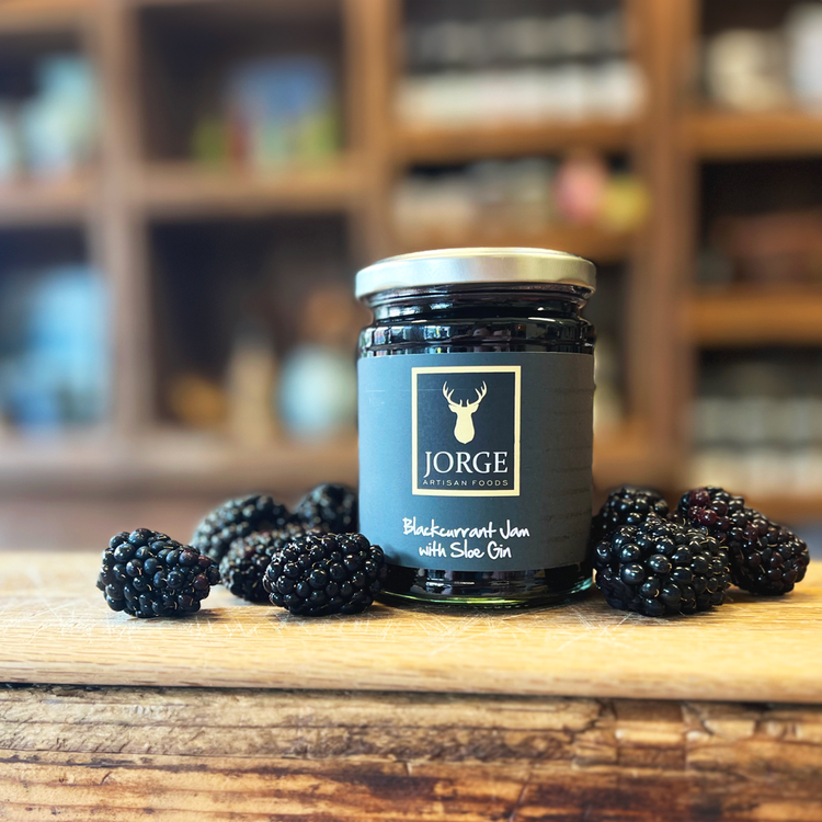 Jorge jam jar with backcurrents on a artisan table