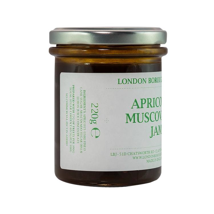 Ingredients list for Apricot and Muscovado jam