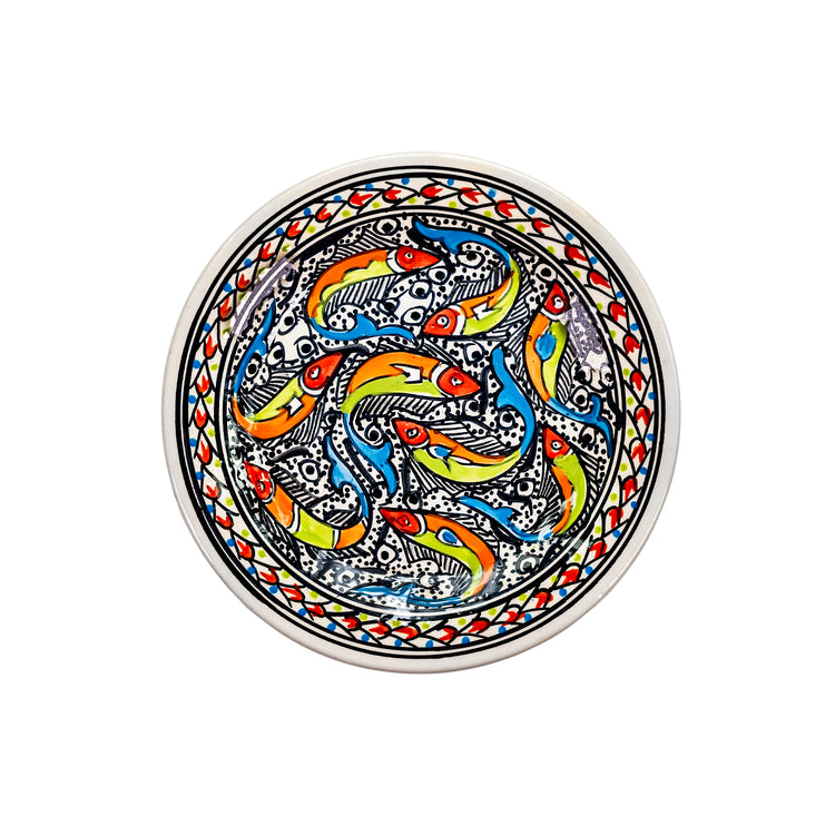 a top down view of our marine-inspired Moroccan-style serving plate