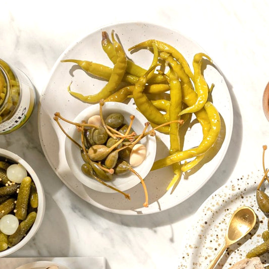 Perelló Guindilla Spanish Hot Chilli Peppers on a plate