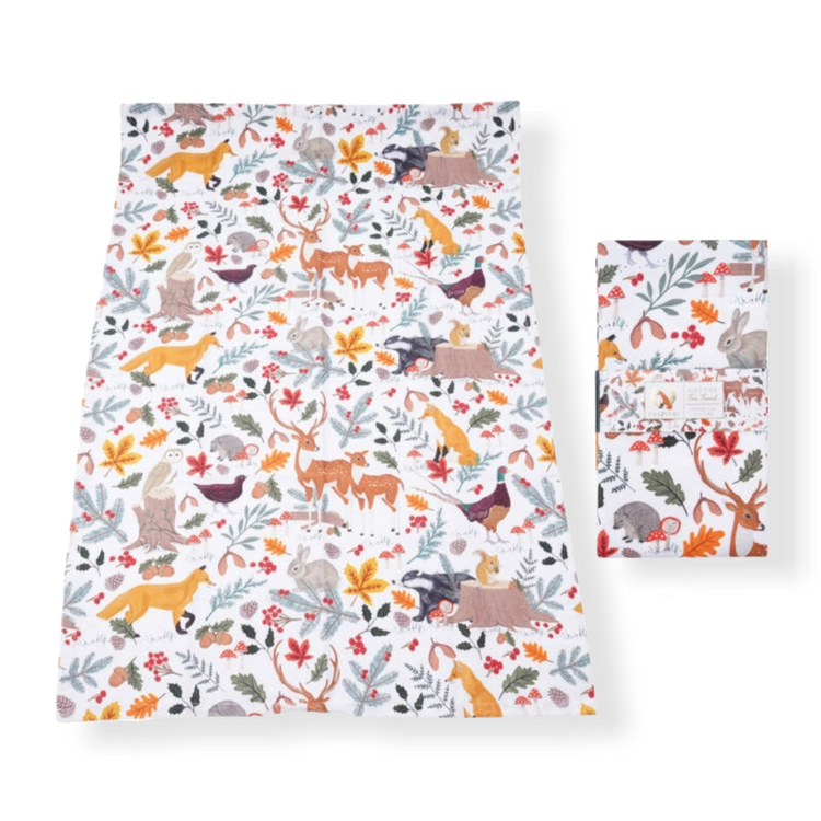 Fox & Fern Cotton Tea Towel