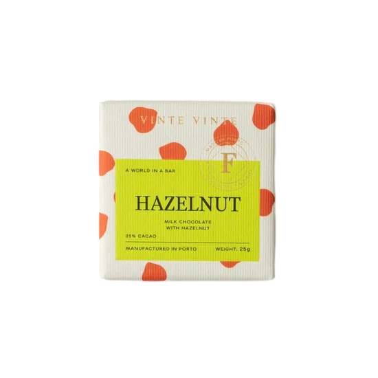 Vinte Vinte Milk Chocolate 35% with Hazelnut 25g