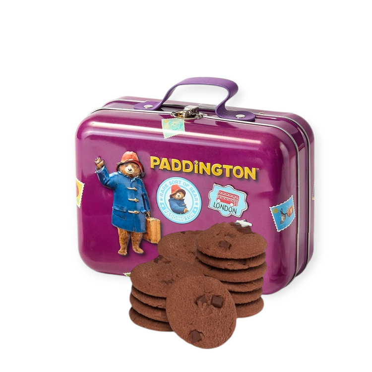 Paddington Bear Suitcase Tin with Orange Marmalade Chocolate Chunk Cookies, 300g