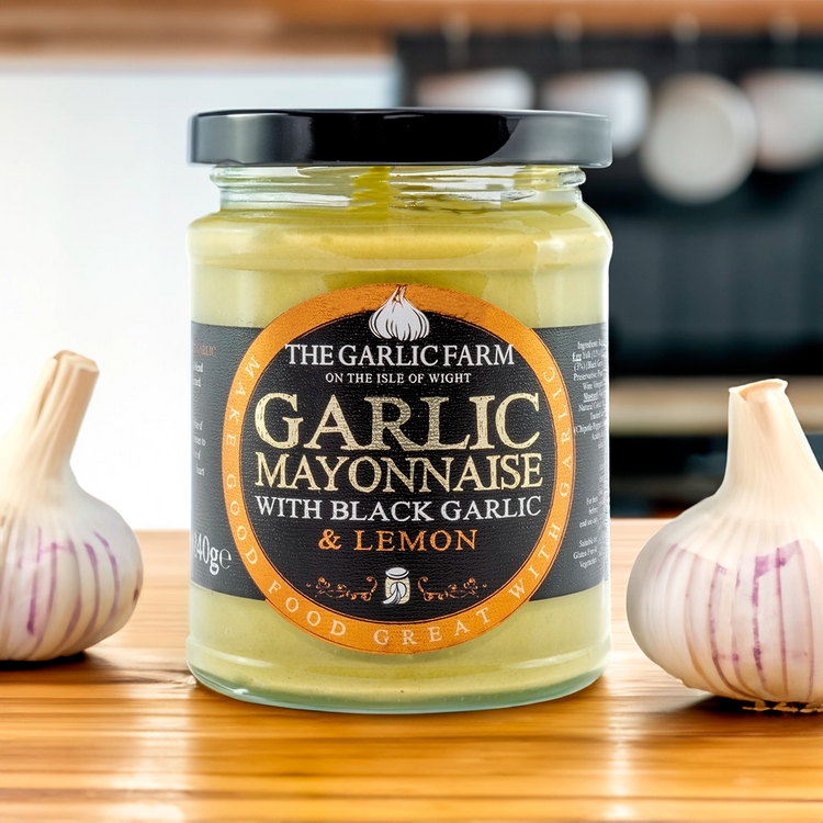 Black Garlic and Lemon Mayonnaise from The Garlic Farm, Isle of Wight