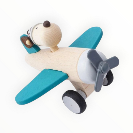 Wooden Aeroplane - Blue