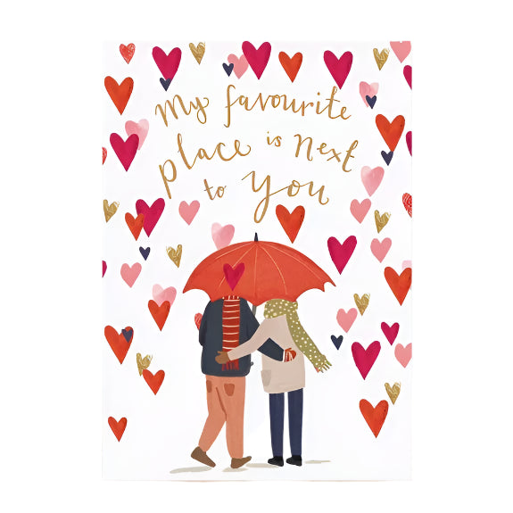 "Favourite Place Hearts" Greetings Card