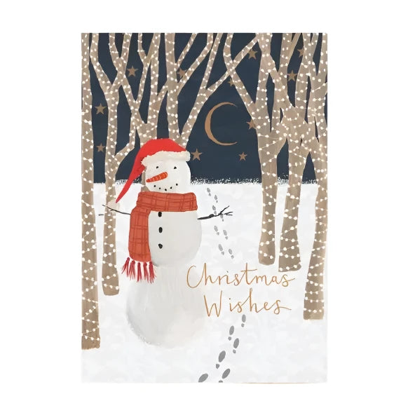 Christmas Wishes Snowman Christmas Card