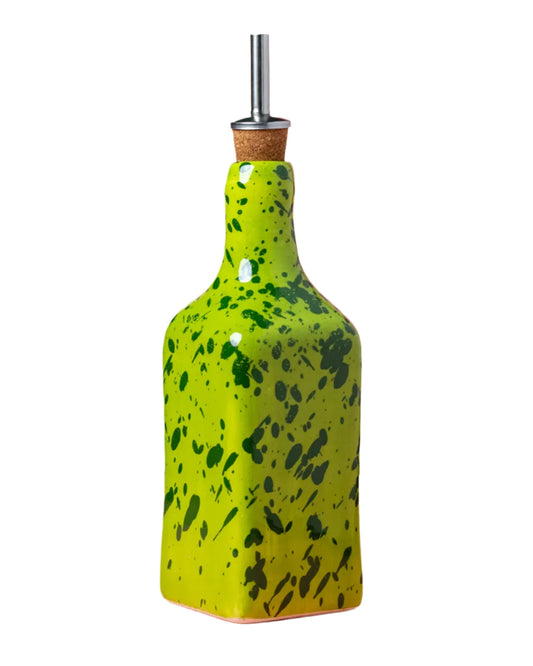Tierra Cocida bright green handmade oil pourer