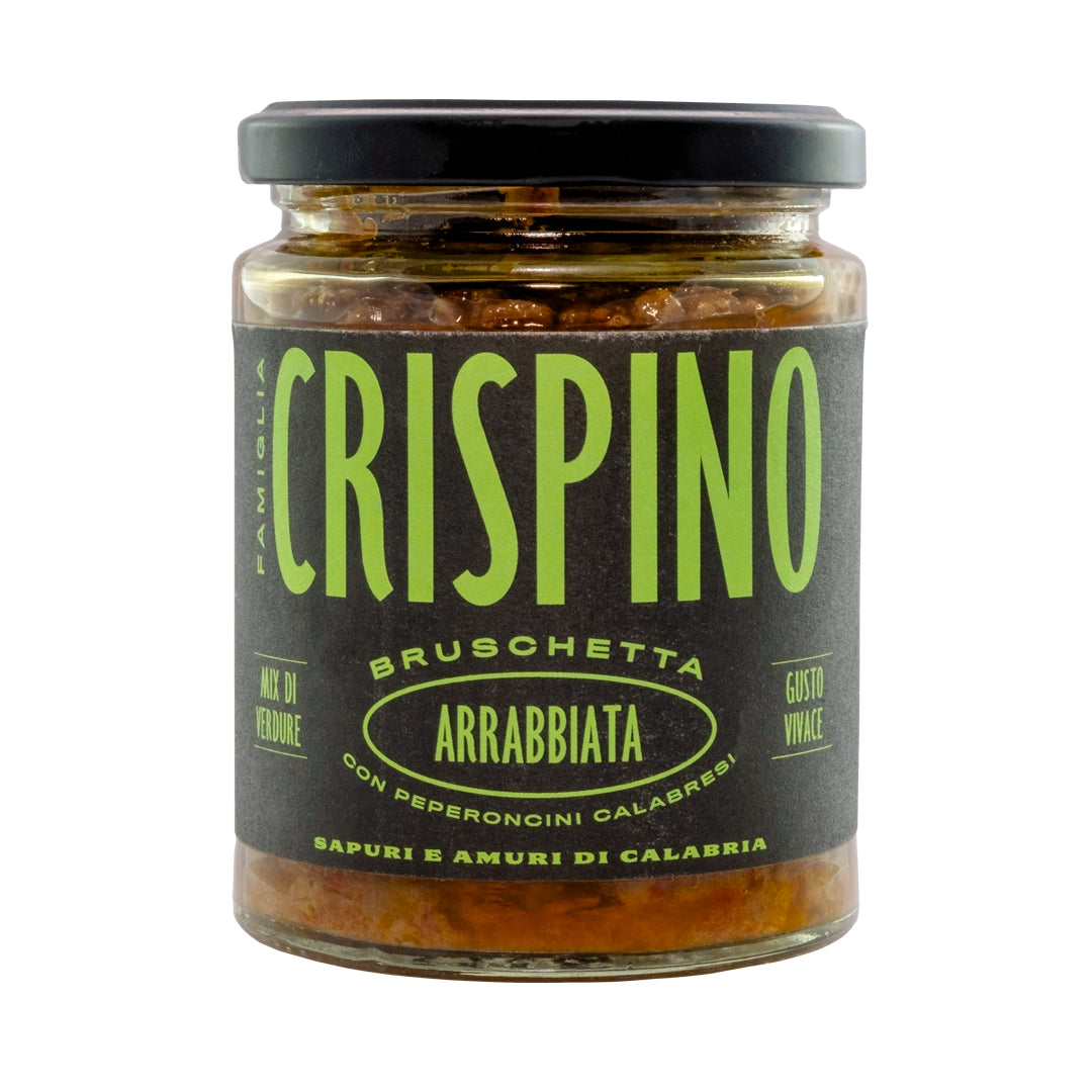 Crispino authentic Italian Bruschetta Arrabbiata with Calabrian Chillies