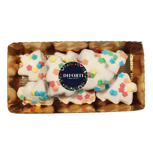 White Chocolate with Sprinkles Christmas Tree Biscuits 200g