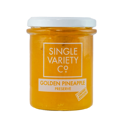 Jar of single variety golden pineappe preserve