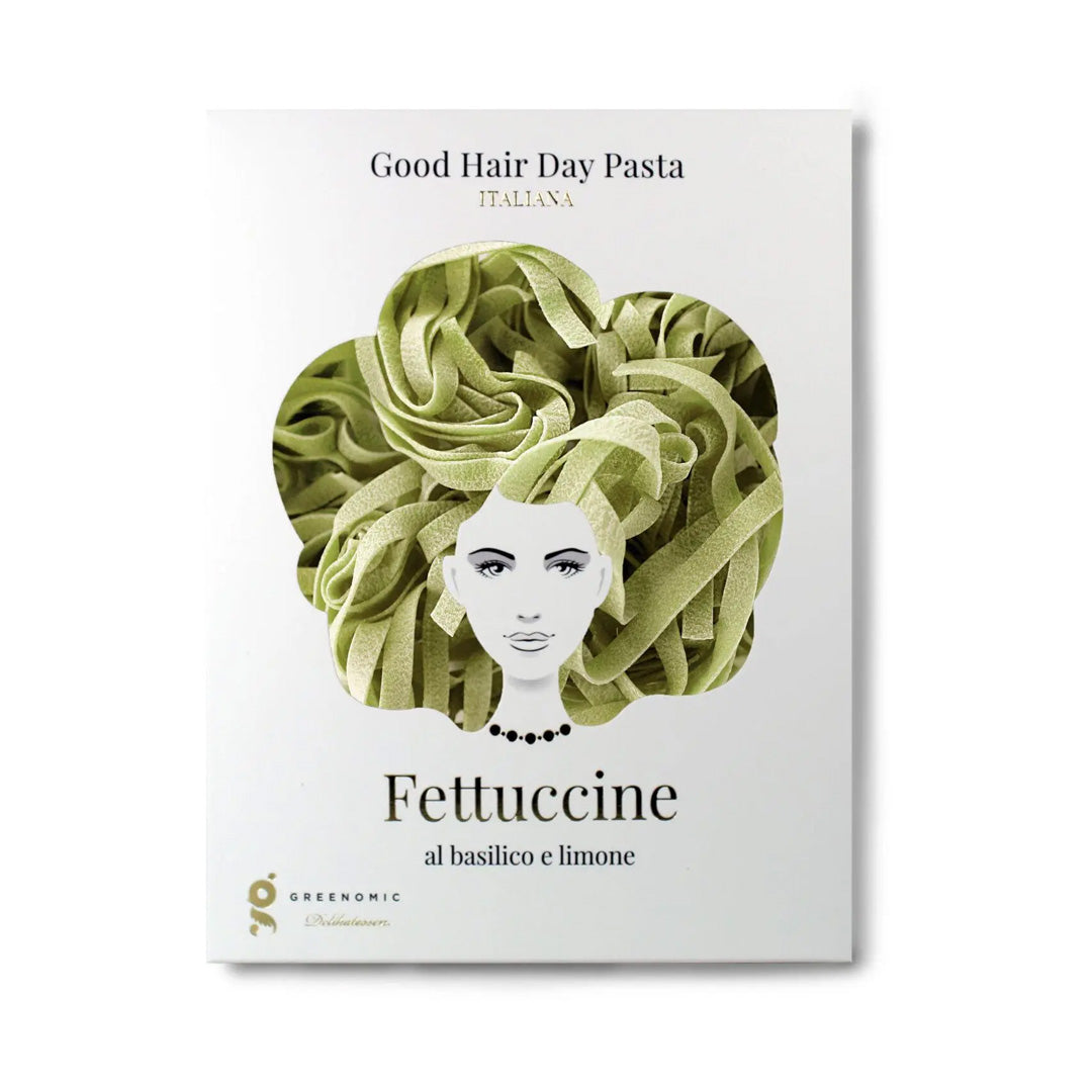 Good Hair Day fettucine pasta flavoured with basil and lemon