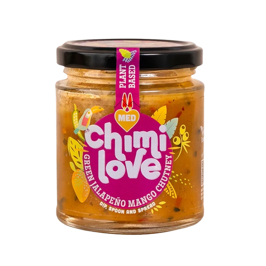 Jar of Chimi Love Medium Green Jalapeno & Mango Chutney (165g)