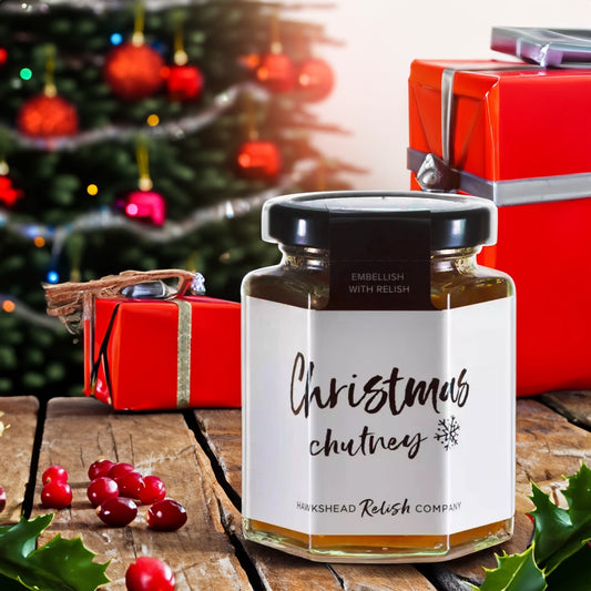 Hawkshead Christmas Chutney on festive table