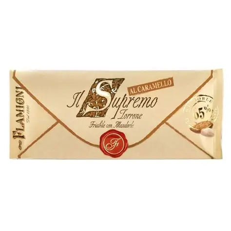Supremo Crunchy Nougat with Almonds & Caramel in Envelopes 150g