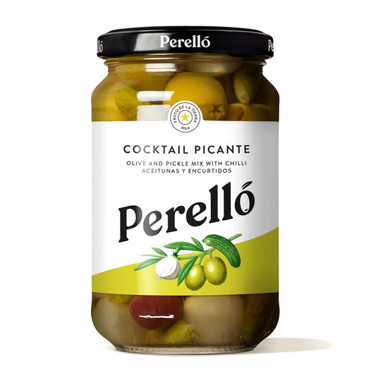 Perello Cocktail Picante olives and pickle mix