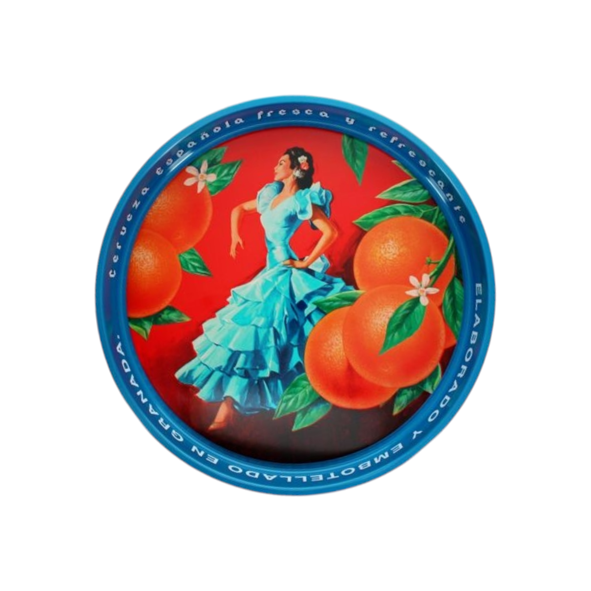 Round metal serving tray - Cerveza Española
