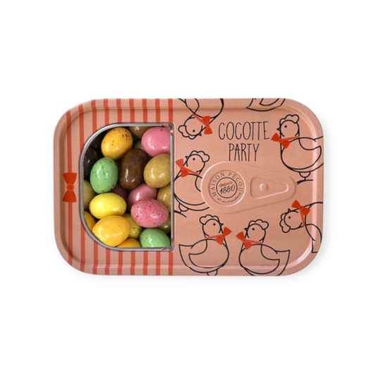 Pécou Assorted Chocolate Eggs in Cocotte Tin 140g |