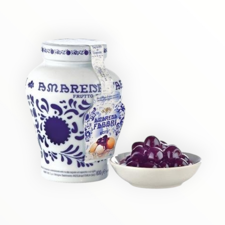 Amarena Cherries 600g in Decorative Fabri Ceramic Jar